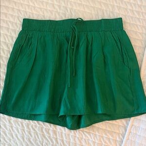 Better Be Emerald Green Elastic-Waist Drawstring Athletic Shorts